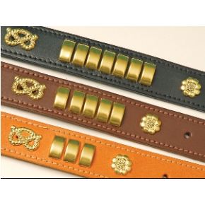 Staffordshire Bull Terrier Collar 1&1/4" x 18" - 21" Brown British by Design